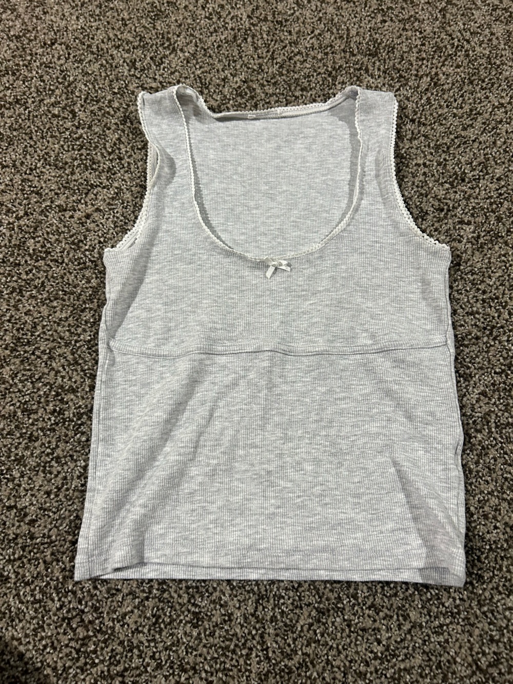 Cotton On Women’s Light Gray Ribbed Tank Top with Scoop Neck